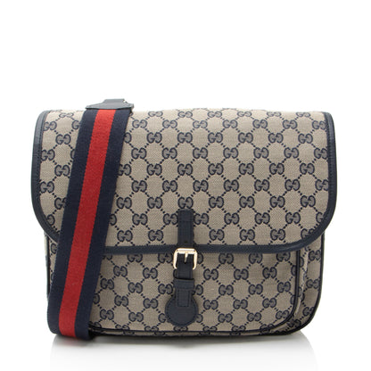 Gucci GG Canvas Buckle Flap Messenger