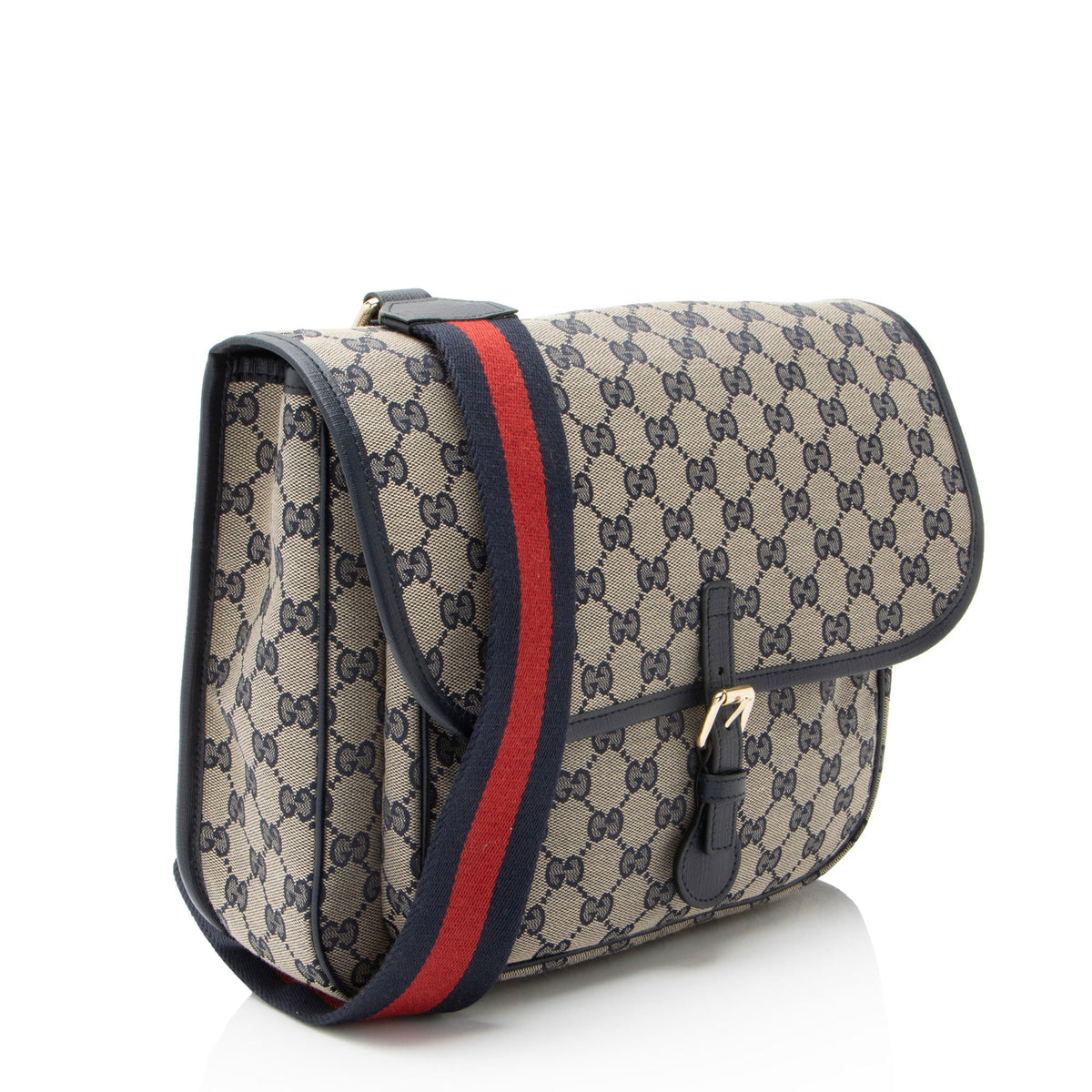 Gucci GG Canvas Buckle Flap Messenger