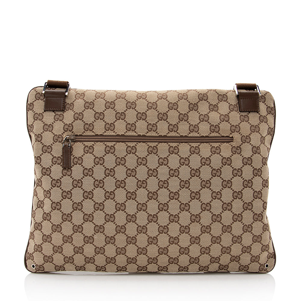 Gucci GG Canvas Flat Messenger Bag (SHF-22088)