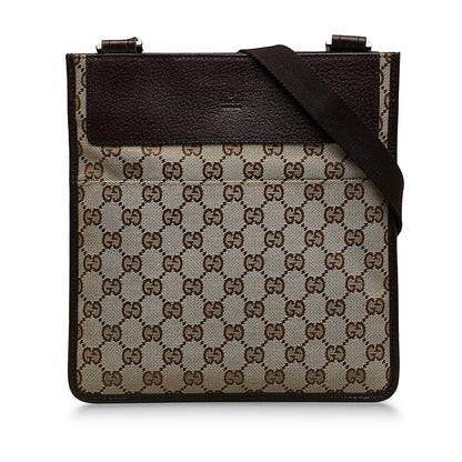 Gucci GG Canvas Flat Messenger (SHG-tmDaTa)