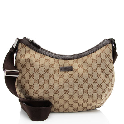 Gucci GG Canvas Half Moon Medium Messenger (SHF-wdpRGn)
