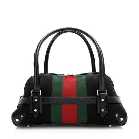 Gucci GG Canvas Web Horsebit Boston Bag (SHF-20566)