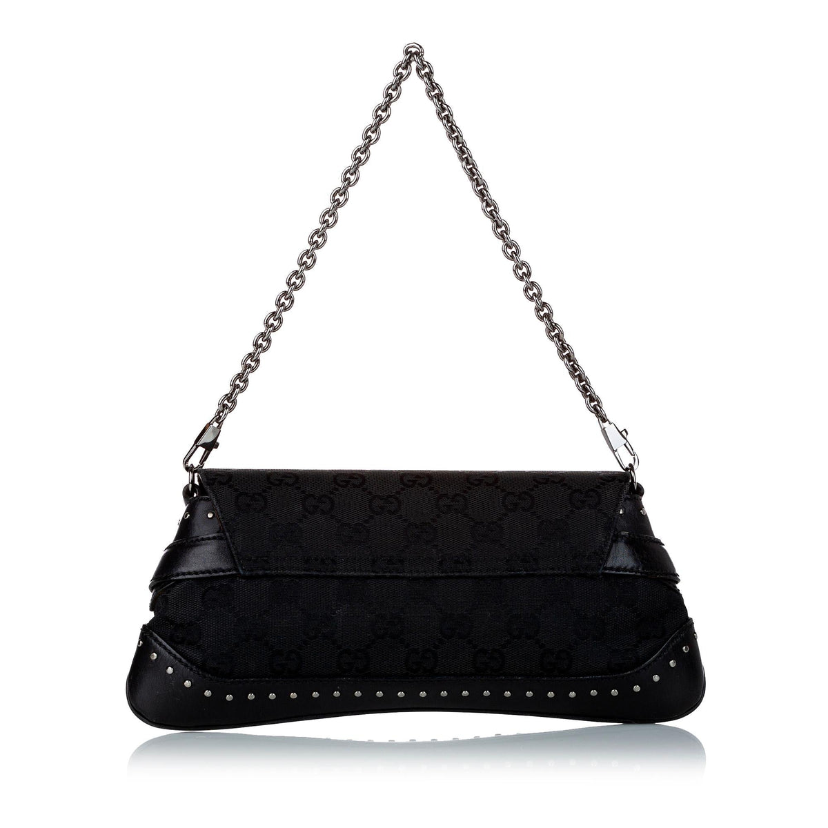 Gucci GG Canvas Horsebit Chain Baguette (SHG-uZLe9a)