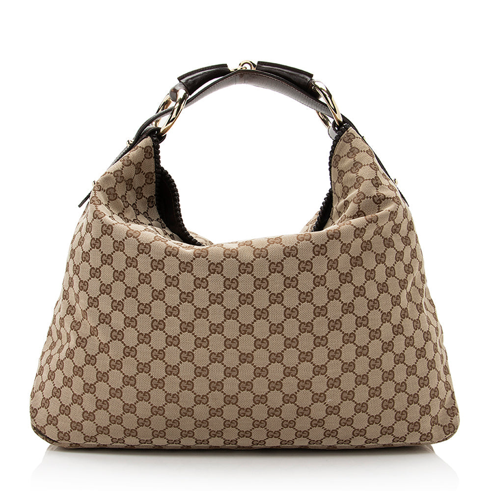 Gucci GG Canvas Horsebit Large Hobo (SHF-21632)