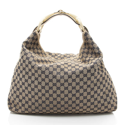 Gucci GG Canvas Horsebit Large Hobo