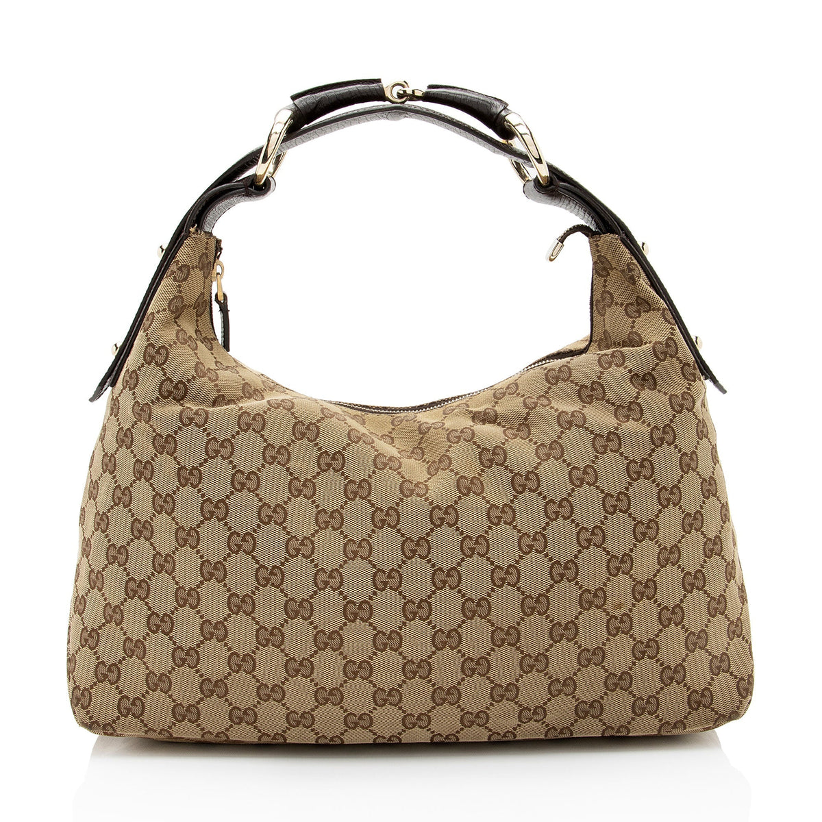 Gucci GG Canvas Horsebit Medium Hobo (SHF-V8RIx7)