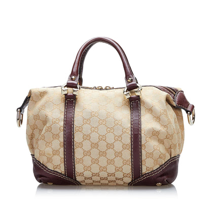 Gucci GG Canvas Horsebit Nail Satchel (SHG-36819)