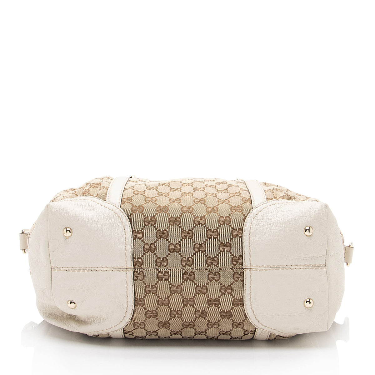 Gucci GG Canvas Horsebit Nailhead Medium Boston Bag