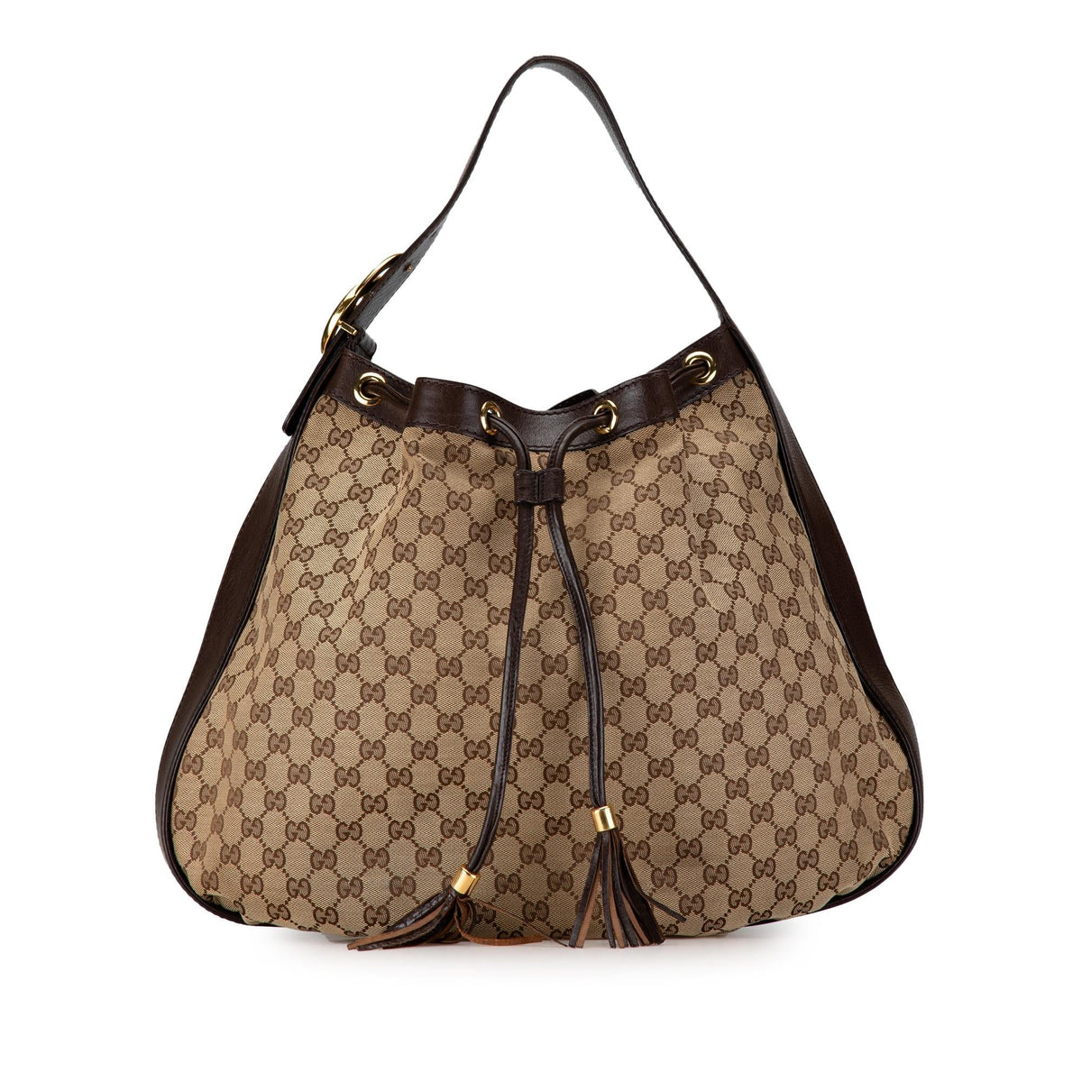 Gucci GG Canvas Interlocking Icon Drawstring Hobo (SHG-lDQuIe)