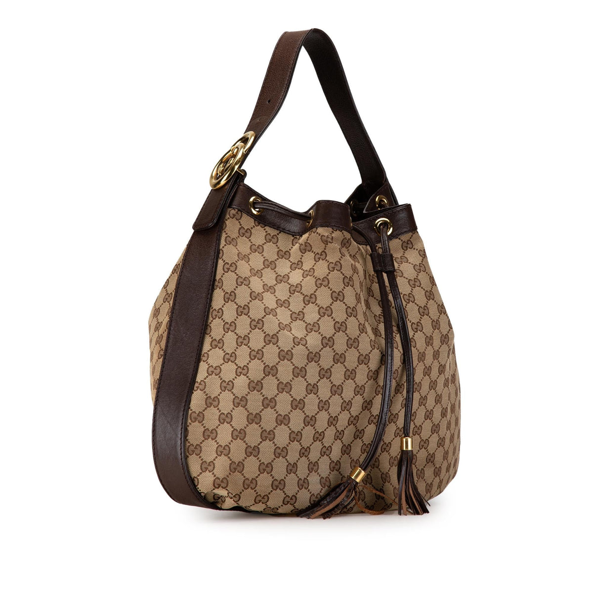 Gucci GG Canvas Interlocking Icon Drawstring Hobo (SHG-lDQuIe)