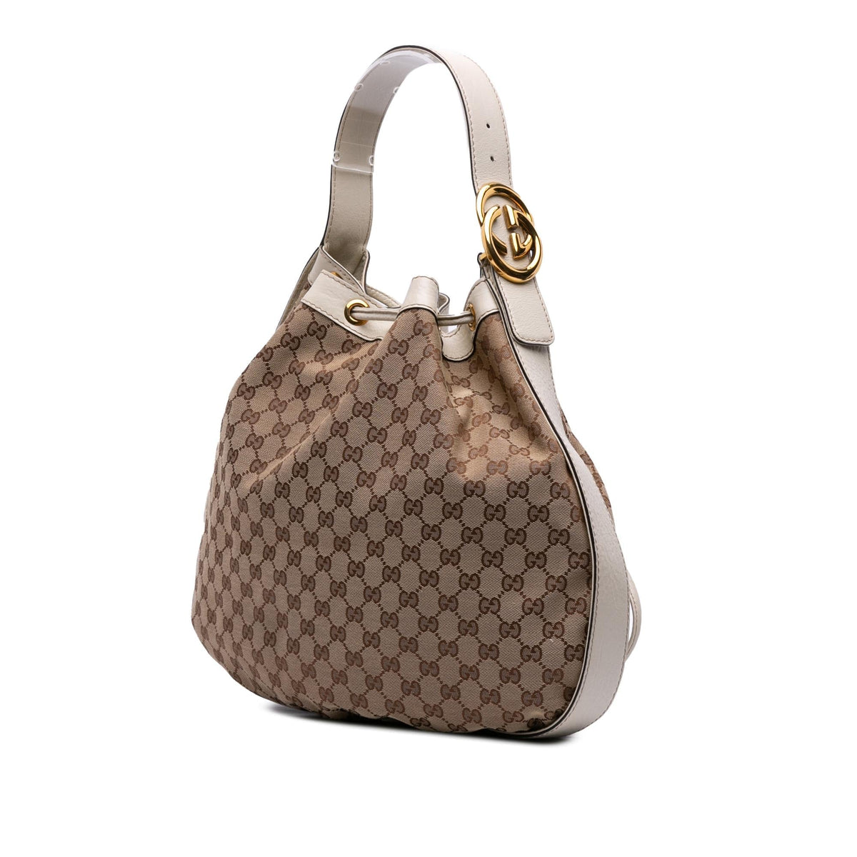Gucci GG Canvas Interlocking Icon Drawstring Hobo
