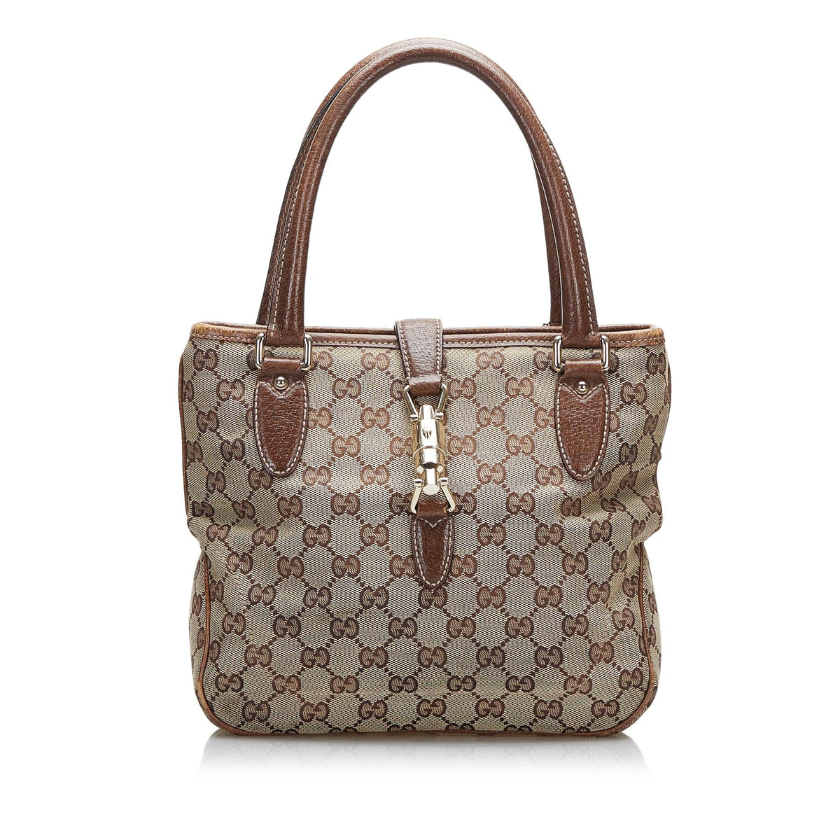 Gucci GG Canvas Jackie Piston Lock Handbag (SHG-oonzW2)