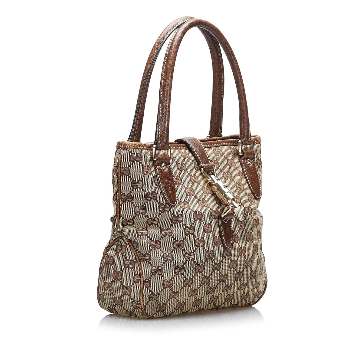 Gucci GG Canvas Jackie Piston Lock Handbag (SHG-oonzW2)