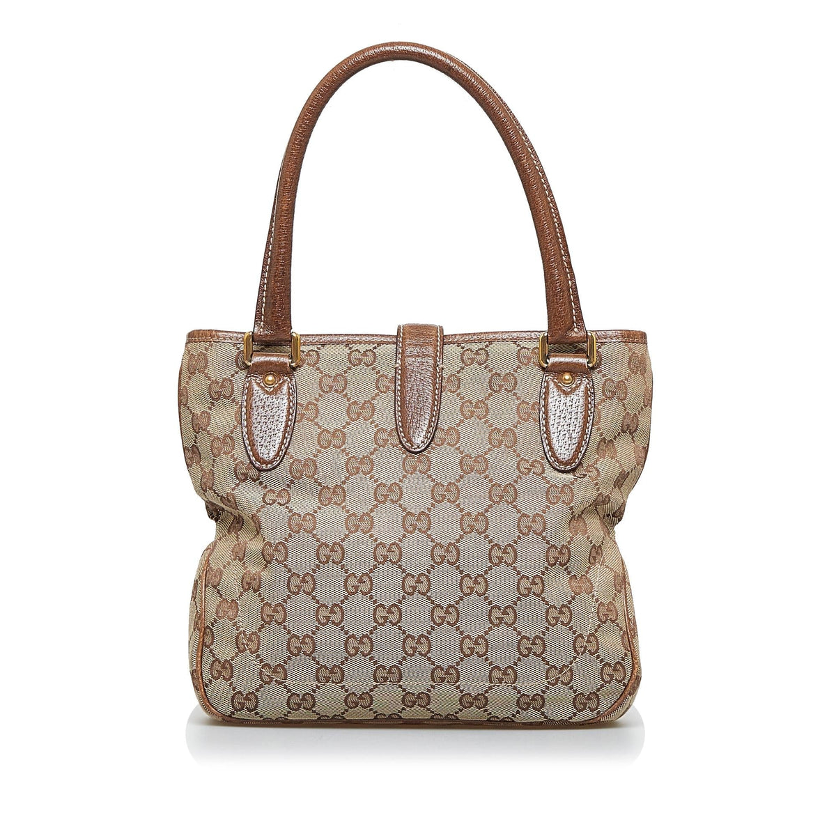 Gucci GG Canvas Jackie Piston Lock Handbag (SHG-R6bLVW)