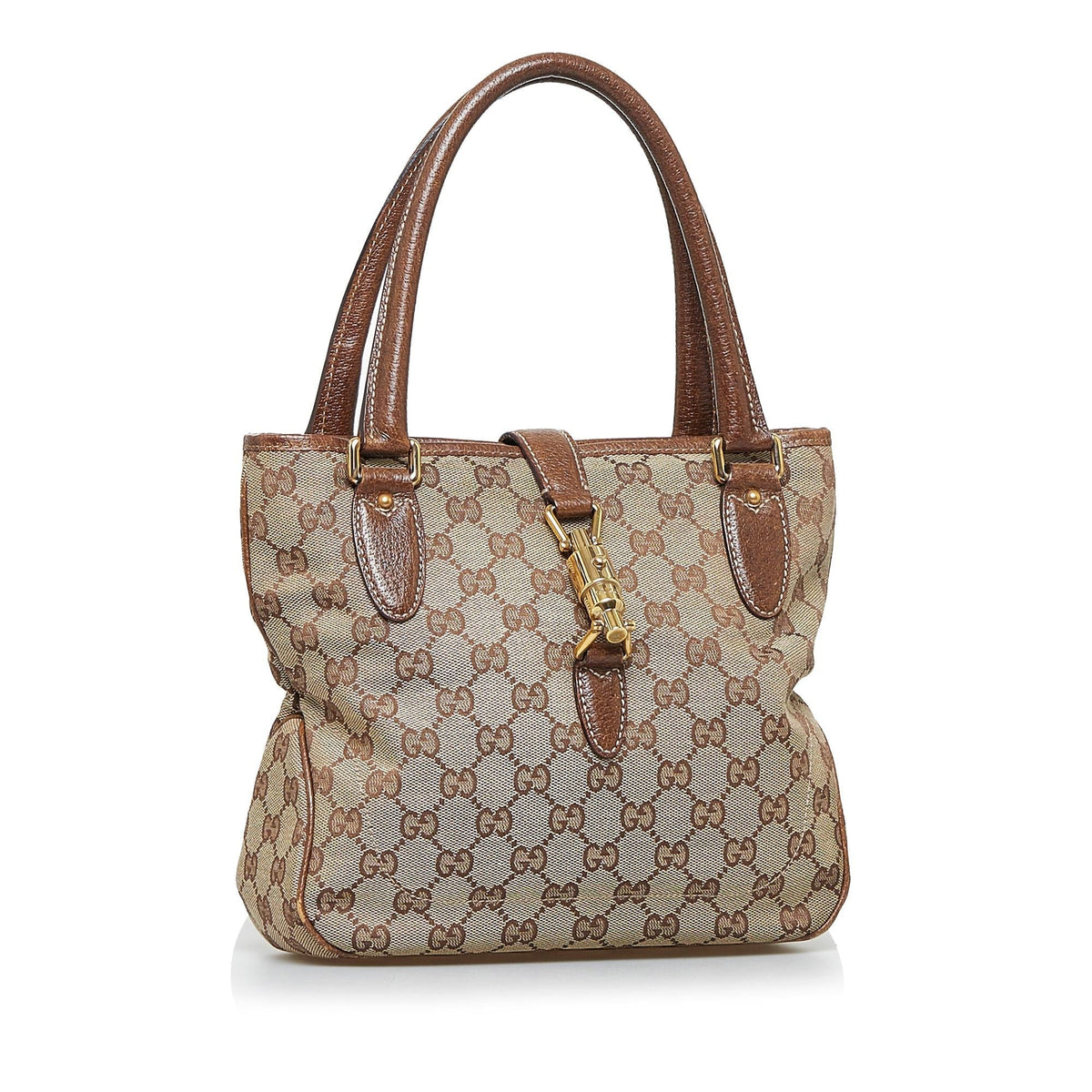Gucci GG Canvas Jackie Piston Lock Handbag (SHG-R6bLVW)