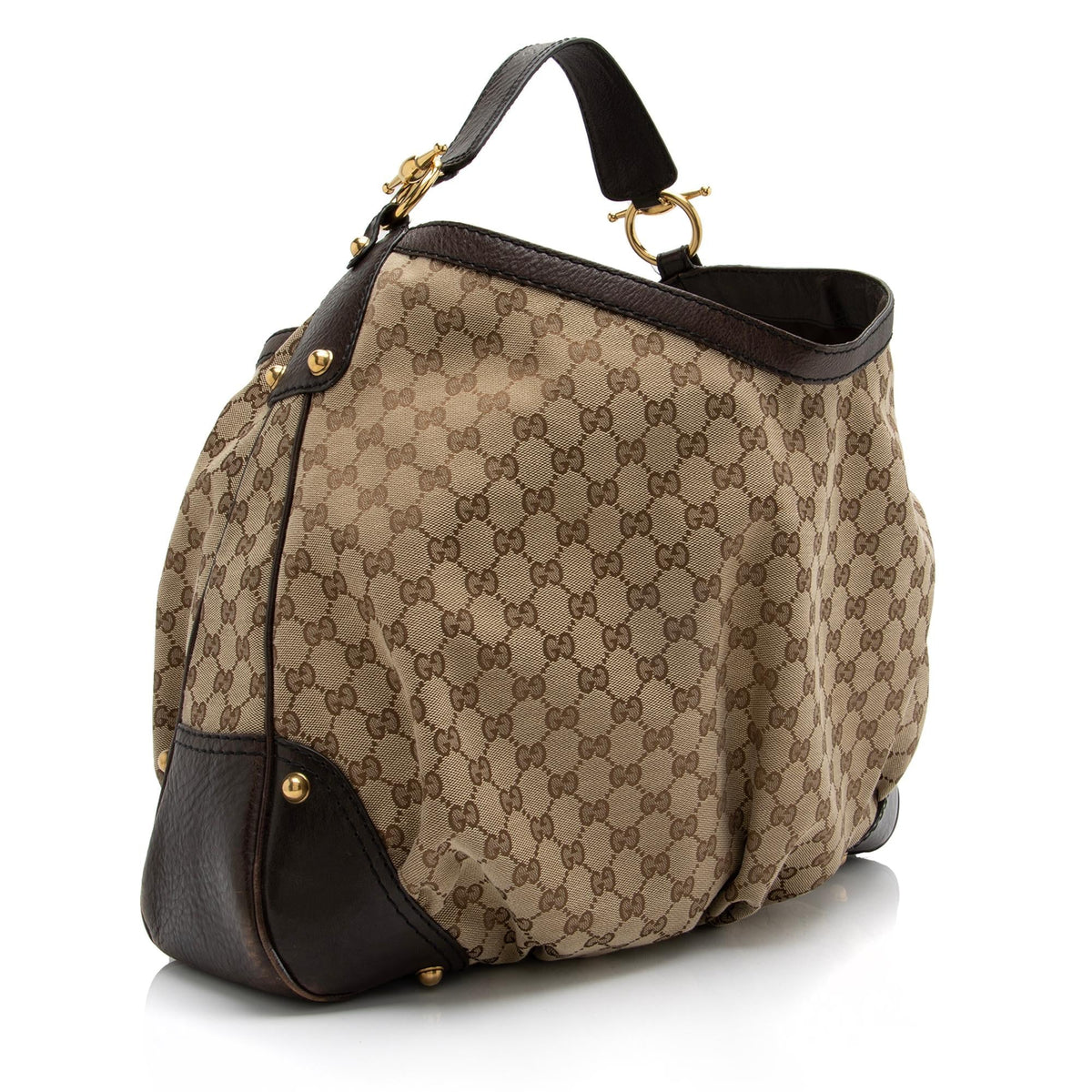 Gucci GG Canvas Jockey Large Hobo (SHF-23522)