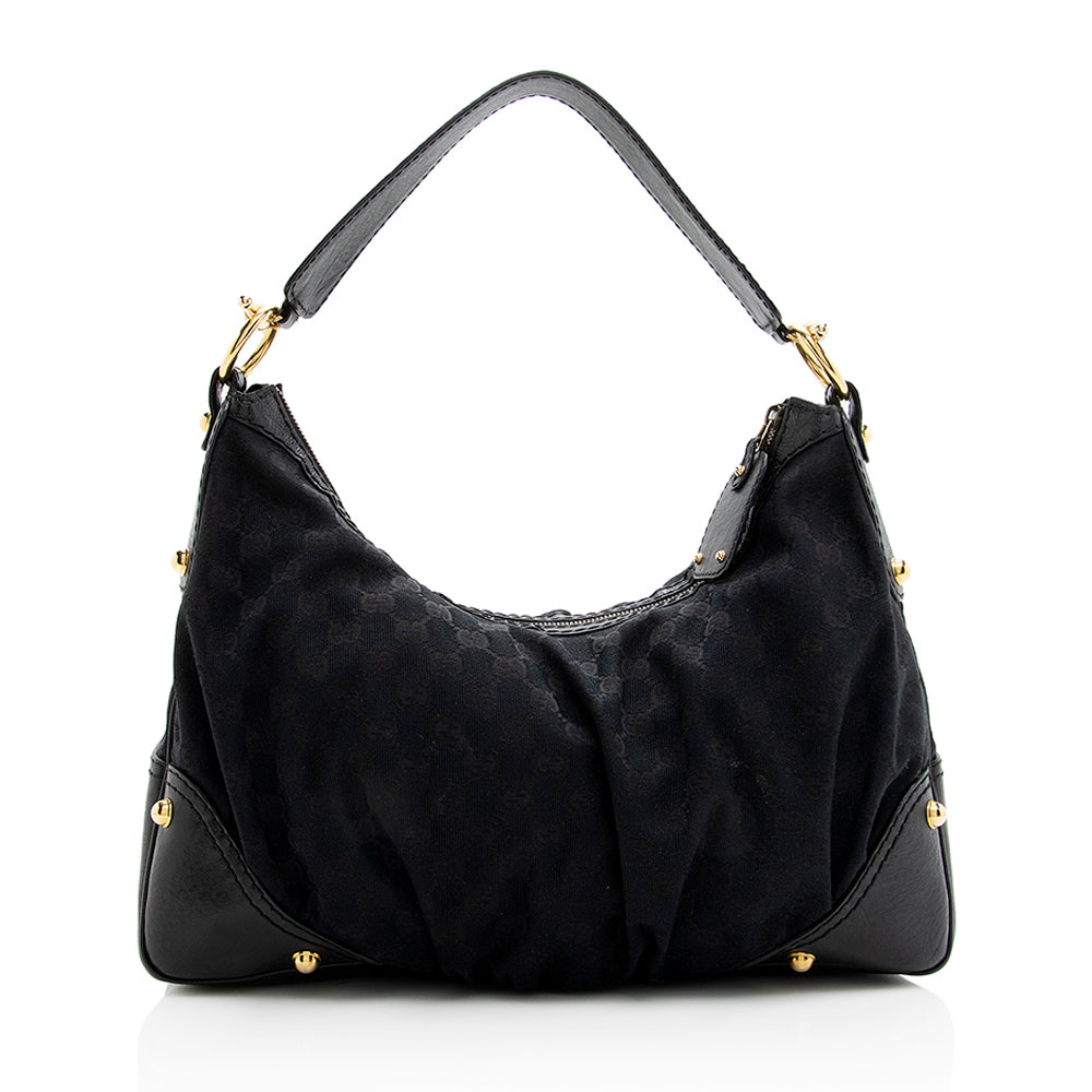 Gucci GG Canvas Jockey Medium Hobo (SHF-19499)