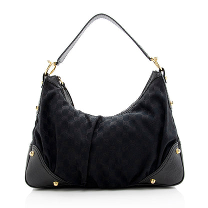 Gucci GG Canvas Jockey Medium Hobo (SHF-19499)