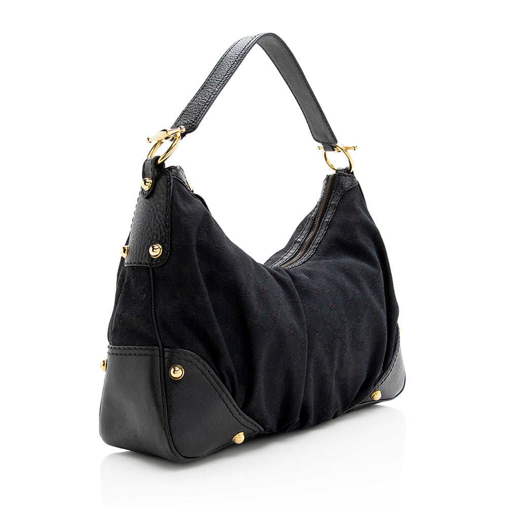 Gucci GG Canvas Jockey Medium Hobo (SHF-19499)