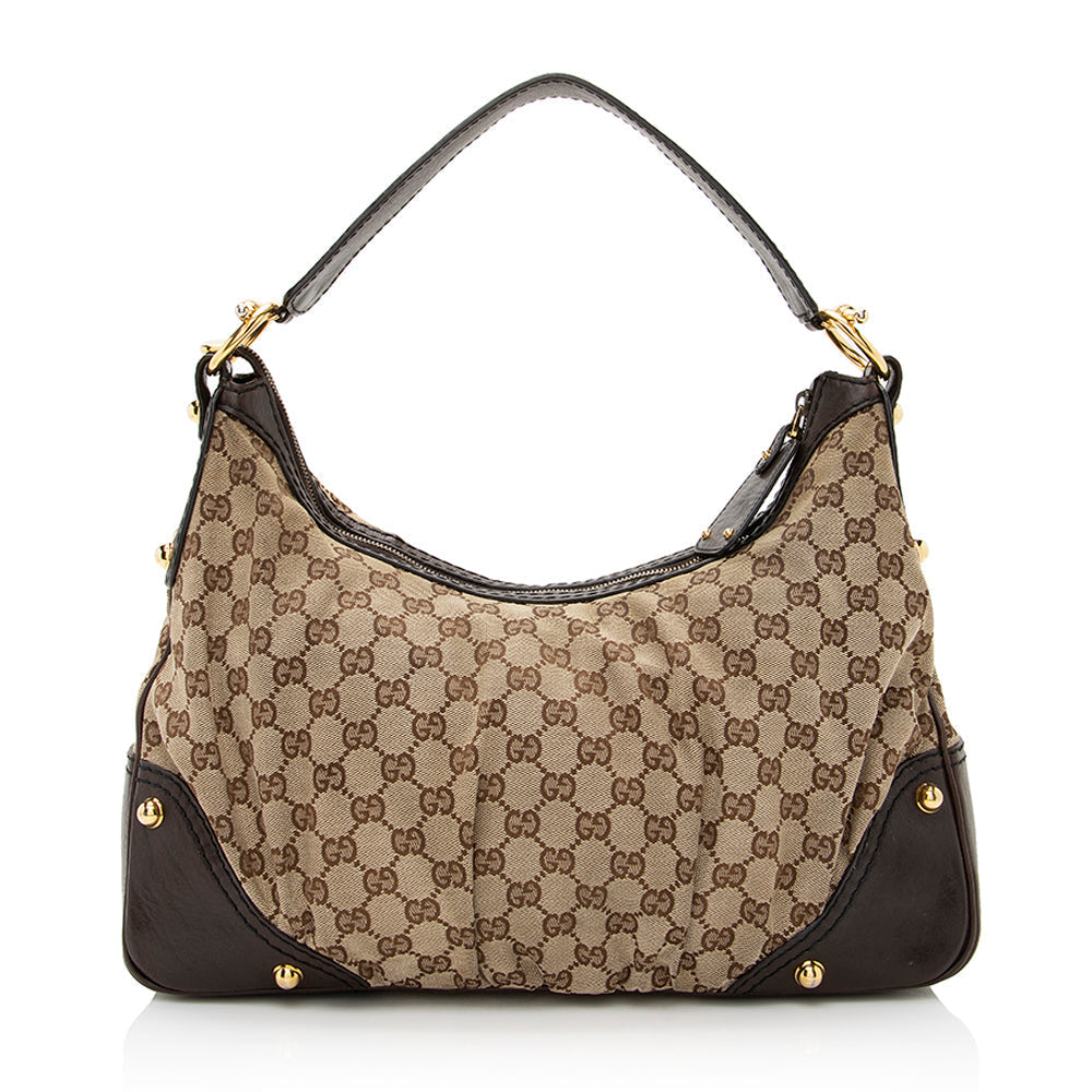 Gucci GG Canvas Jockey Medium Hobo (SHF-21770)