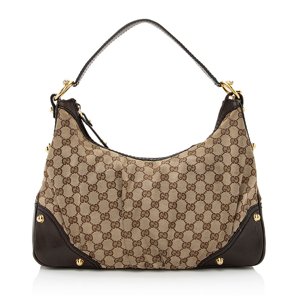 Gucci GG Canvas Jockey Medium Hobo (SHF-21770)