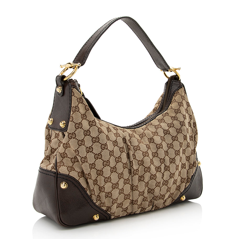 Gucci GG Canvas Jockey Medium Hobo (SHF-21770)