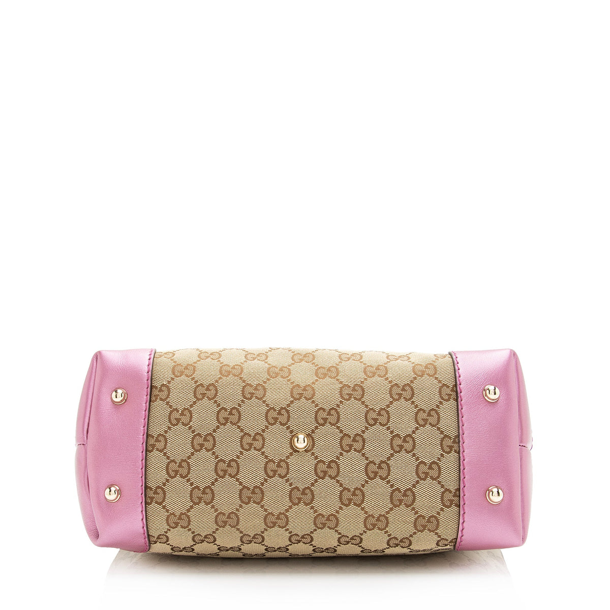 Gucci GG Canvas Metallic Leather Heart Bit Charm Small Hobo (SHF-23021)