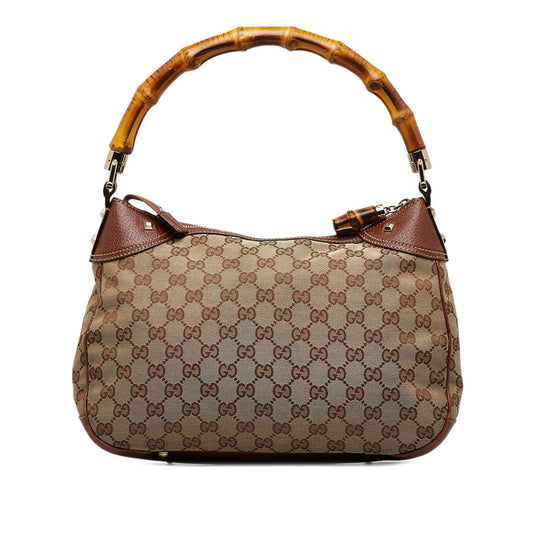 Gucci GG Canvas Nailhead Bamboo Handle Bag (SHG-kiHtJf)