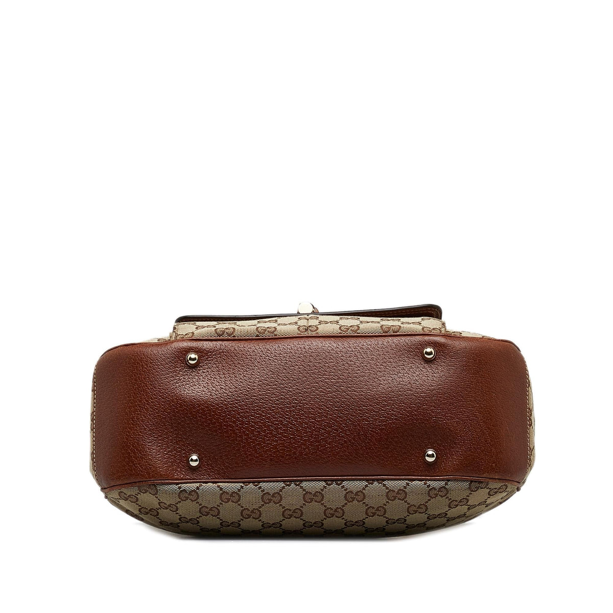 Gucci GG Canvas Nailhead Bamboo Handle Bag (SHG-kiHtJf)