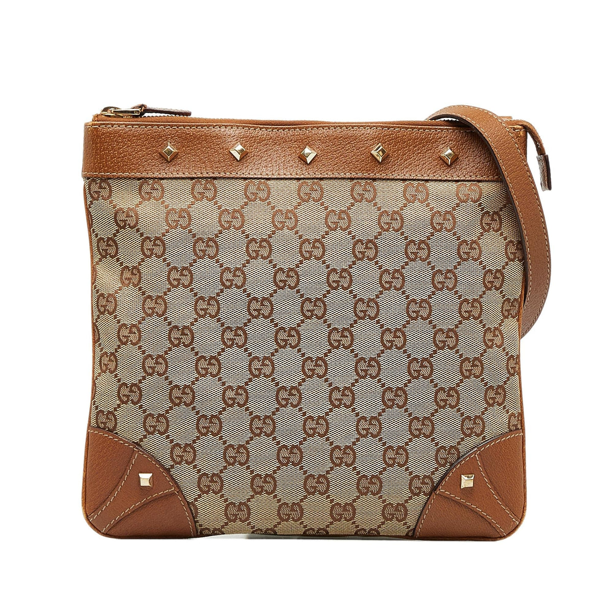 Gucci GG Canvas Nailhead Crossbody (SHG-Mehcnj)