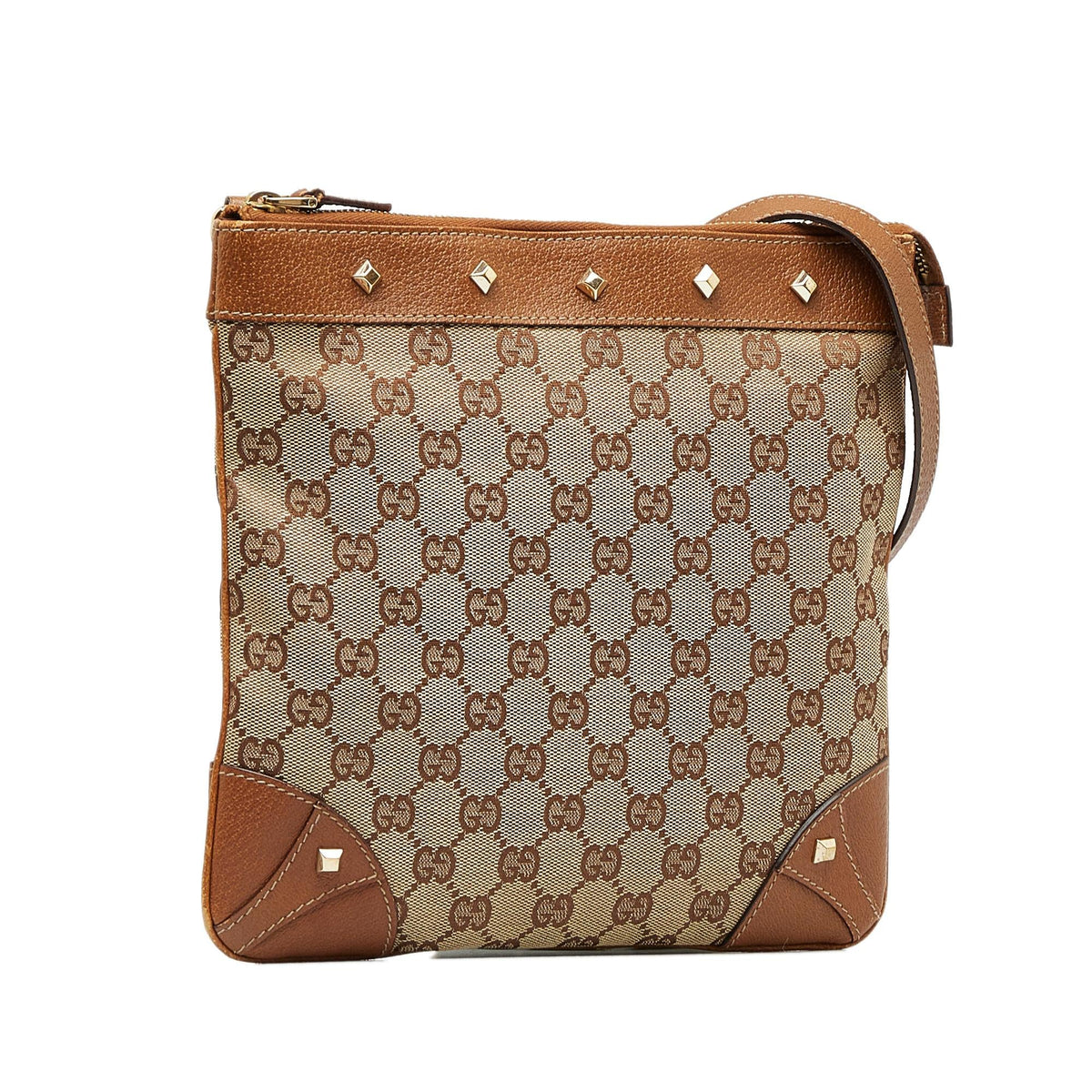 Gucci GG Canvas Nailhead Crossbody (SHG-Mehcnj)