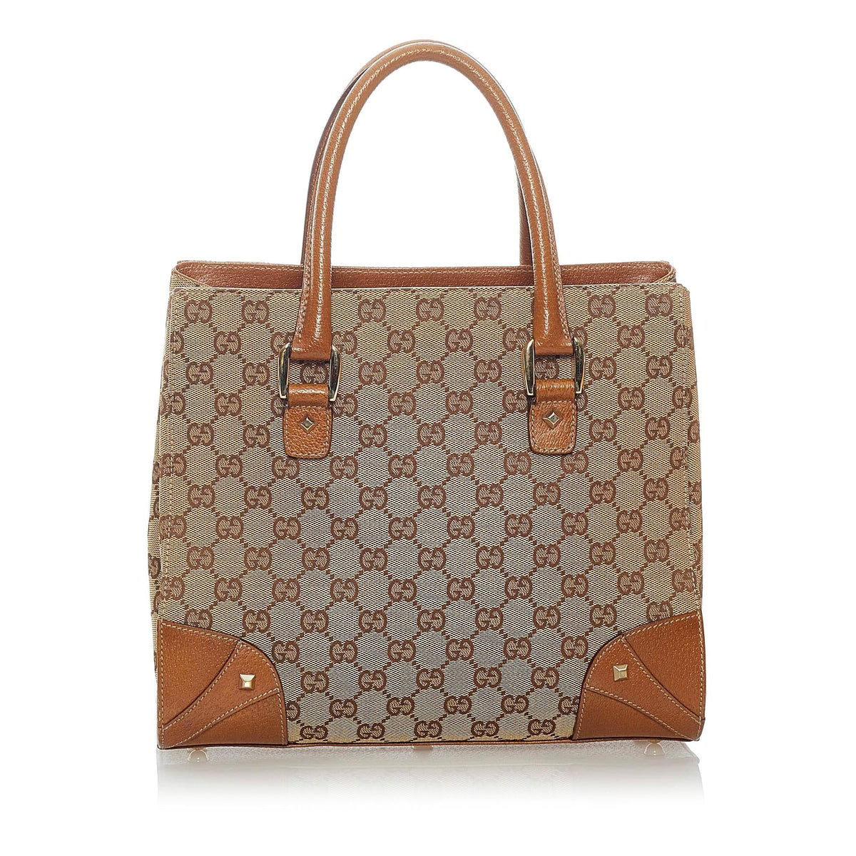 Gucci GG Canvas Nailhead Handbag (SHG-32388)