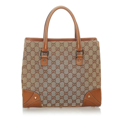 Gucci GG Canvas Nailhead Handbag (SHG-32388)