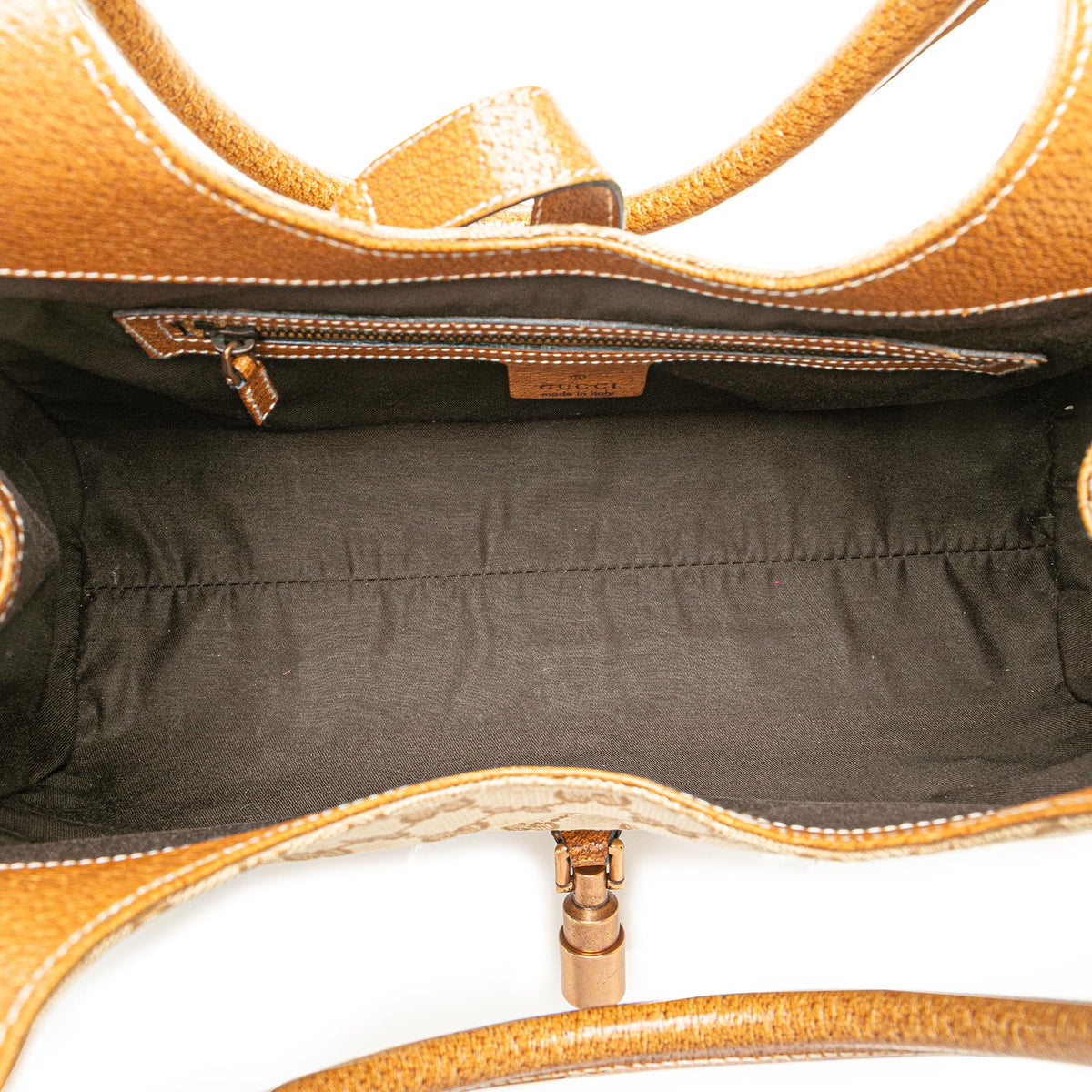 Gucci GG Canvas Nailhead Jackie Bardot Handbag