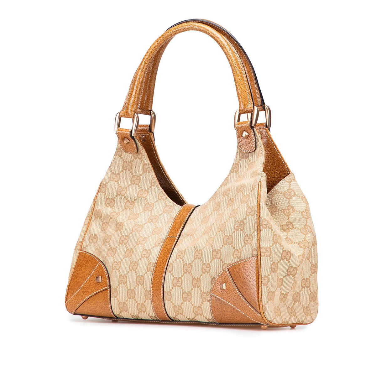 Gucci GG Canvas Nailhead Jackie Bardot Handbag