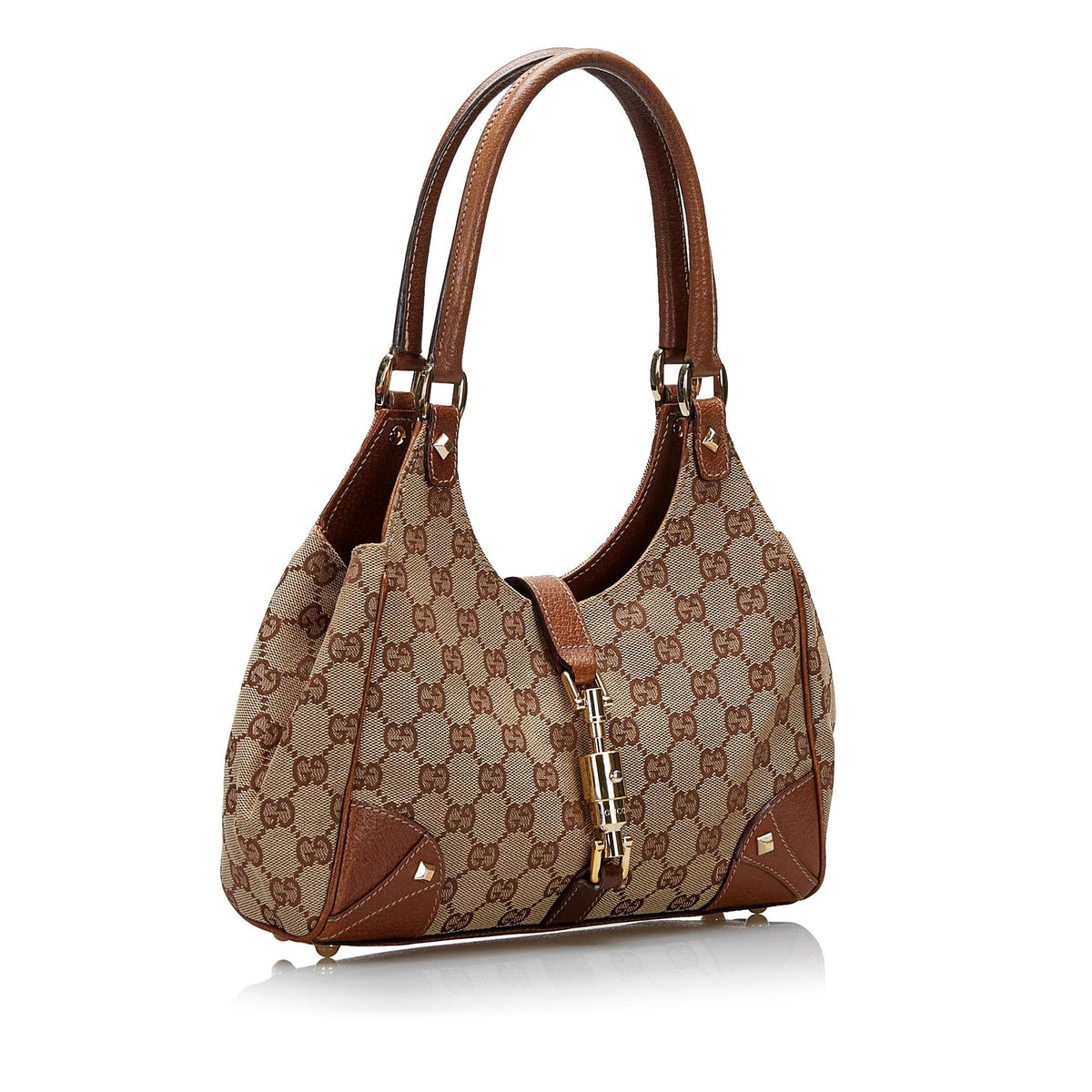 Gucci GG Canvas Nailhead Jackie Bardot (SHG-6ihMuF)