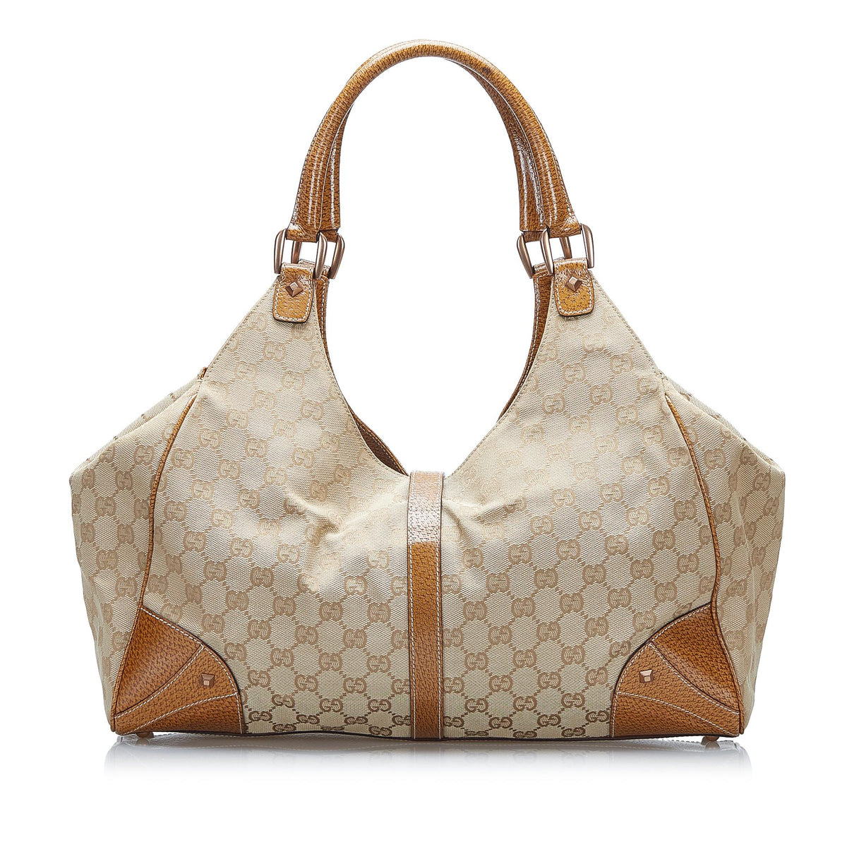 Gucci GG Canvas Nailhead Jackie Bardot (SHG-Lt4rqL)