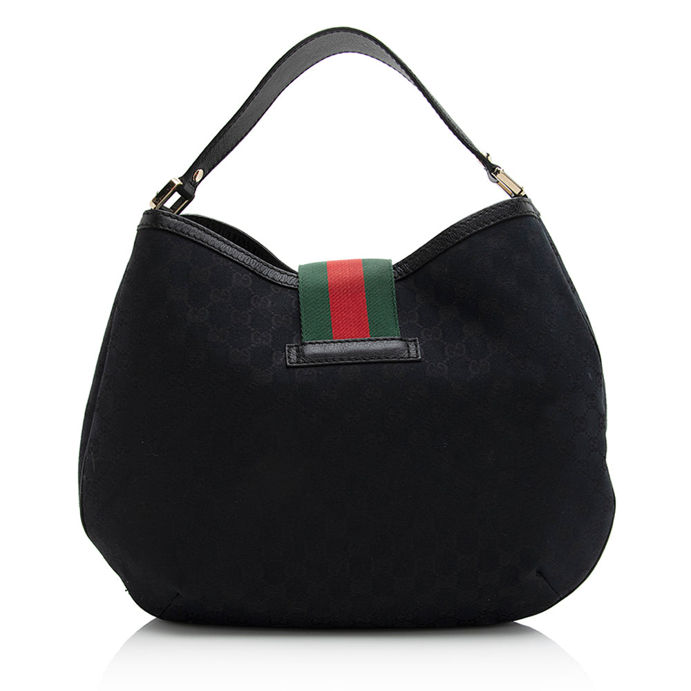 Gucci GG Canvas New Ladies Web Large Hobo (SHF-21483)