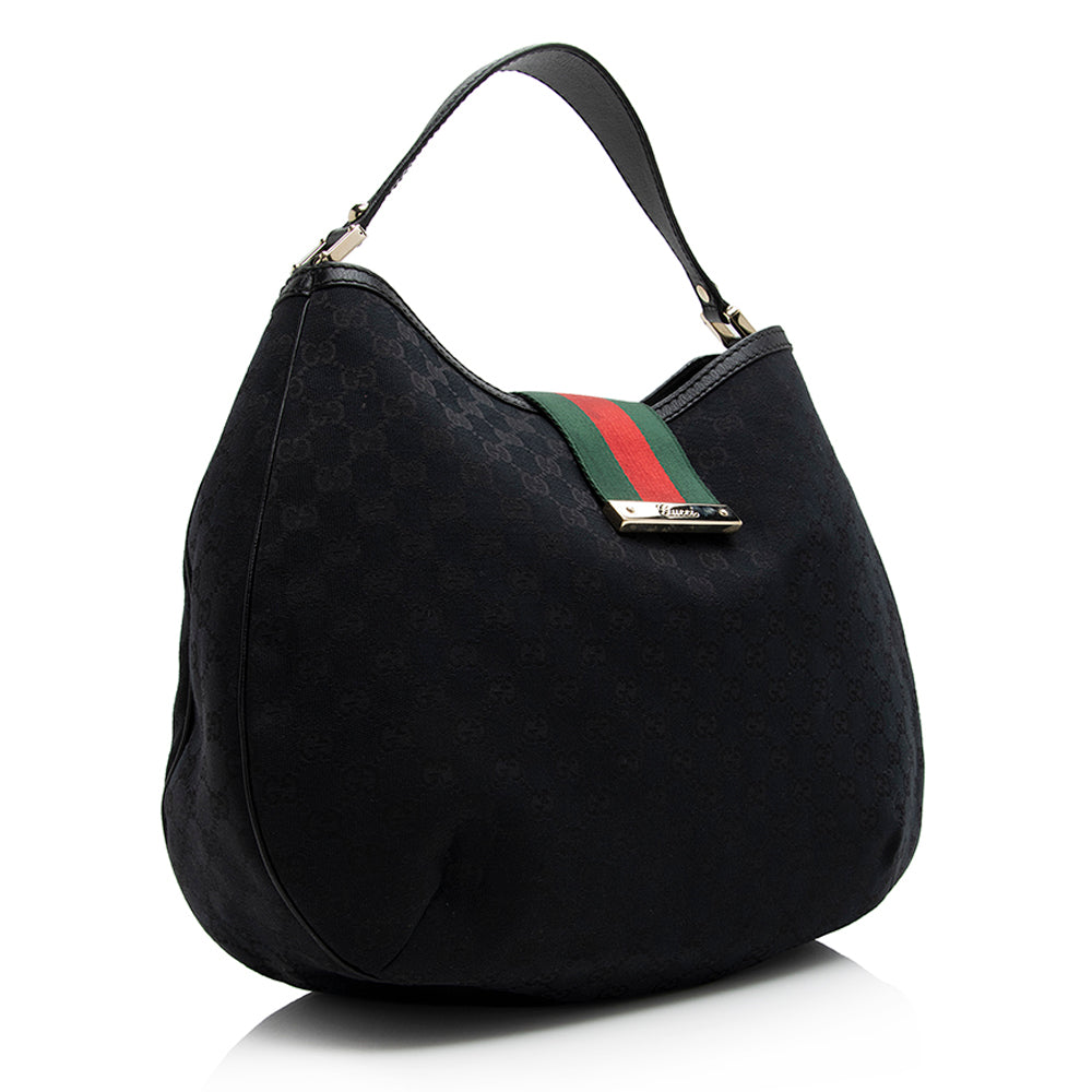 Gucci GG Canvas New Ladies Web Large Hobo (SHF-21483)