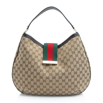 Gucci GG Canvas New Ladies Web Large Hobo (SHF-KEb6Ji)