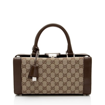 Gucci GG Canvas Padlock Top Handle Train Case (SHF-3uBuOE)