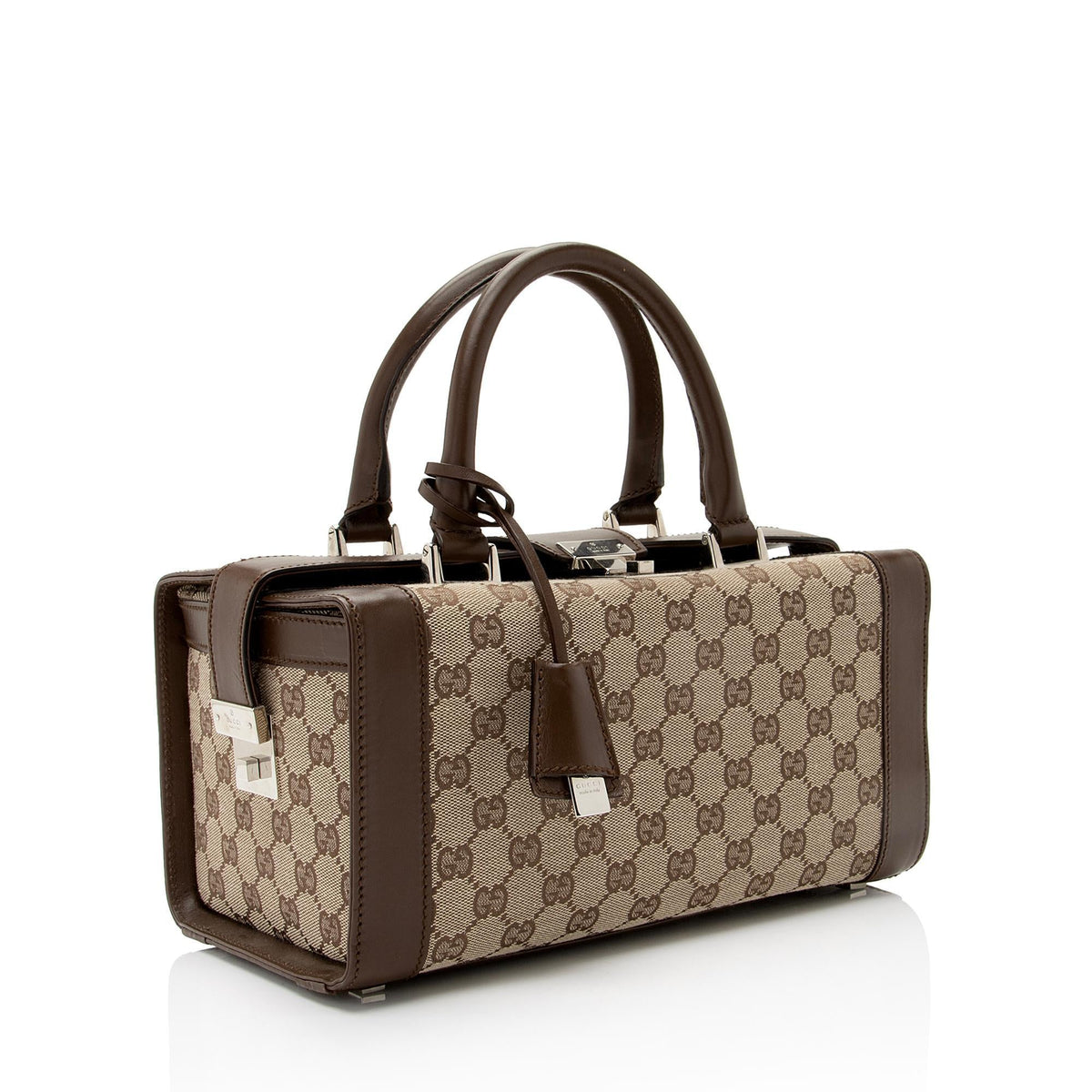 Gucci GG Canvas Padlock Top Handle Train Case (SHF-3uBuOE)