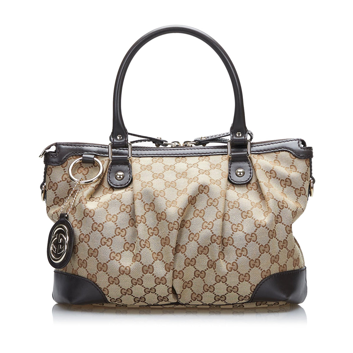 Gucci GG Canvas Sukey Satchel (SHG-OSM9gR)