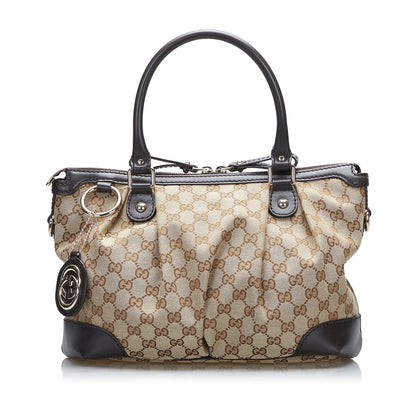Gucci GG Canvas Sukey Satchel (SHG-OSM9gR)