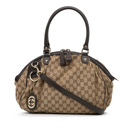 Gucci GG Canvas Sukey Satchel (SHG-OwA3vA)