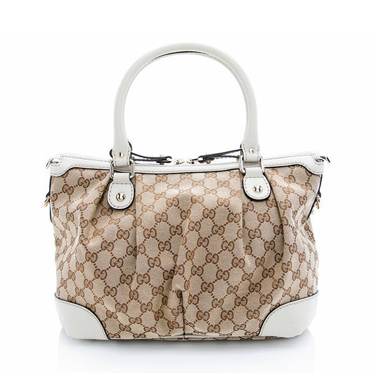 Gucci GG Canvas Sukey Top Handle Medium Satchel (SHF-18880)