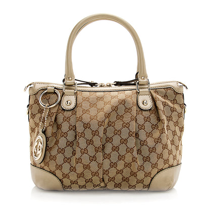 Gucci GG Canvas Sukey Top Handle Medium Satchel (SHF-20029)