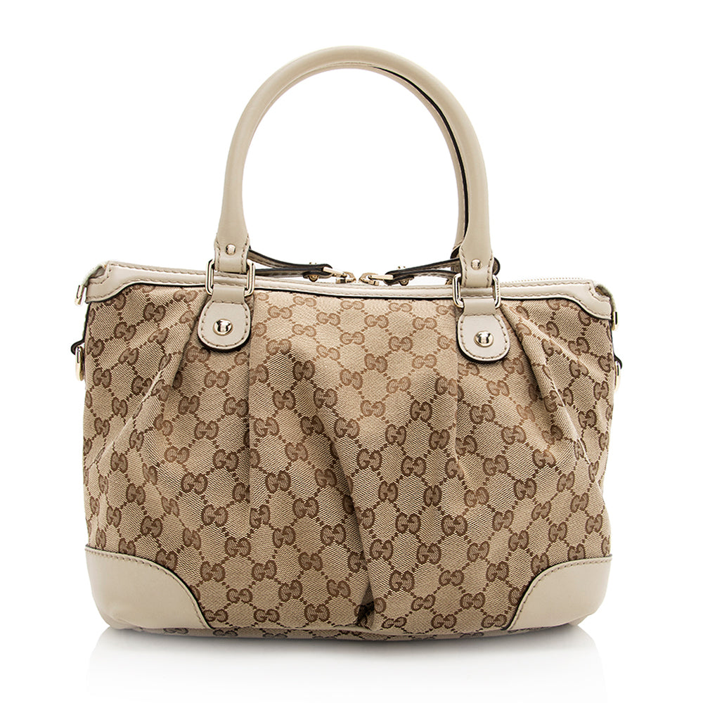 Gucci GG Canvas Sukey Top Handle Medium Satchel (SHF-20030)