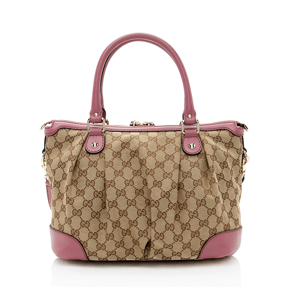 Gucci GG Canvas Sukey Top Handle Medium Satchel (SHF-20045)
