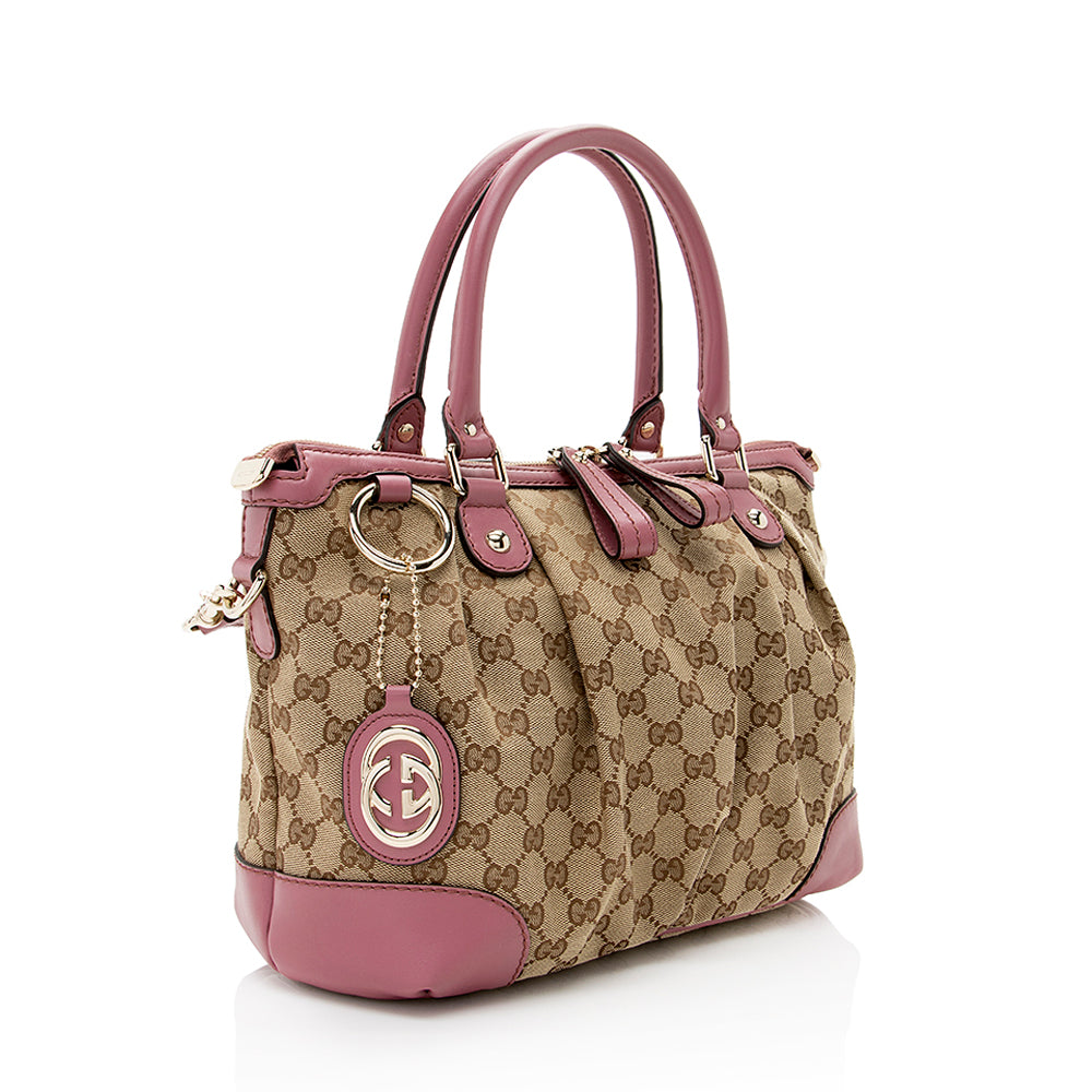 Gucci GG Canvas Sukey Top Handle Medium Satchel (SHF-20045)